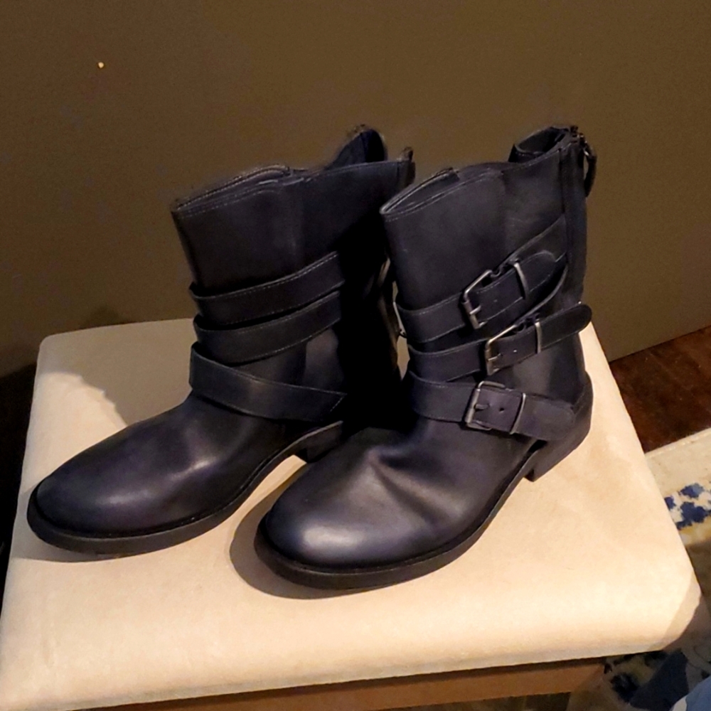 Free People SUNBELT SANTA FE WOMENS LEATHER ROUND TOE MOTORCYCLE BOOTS